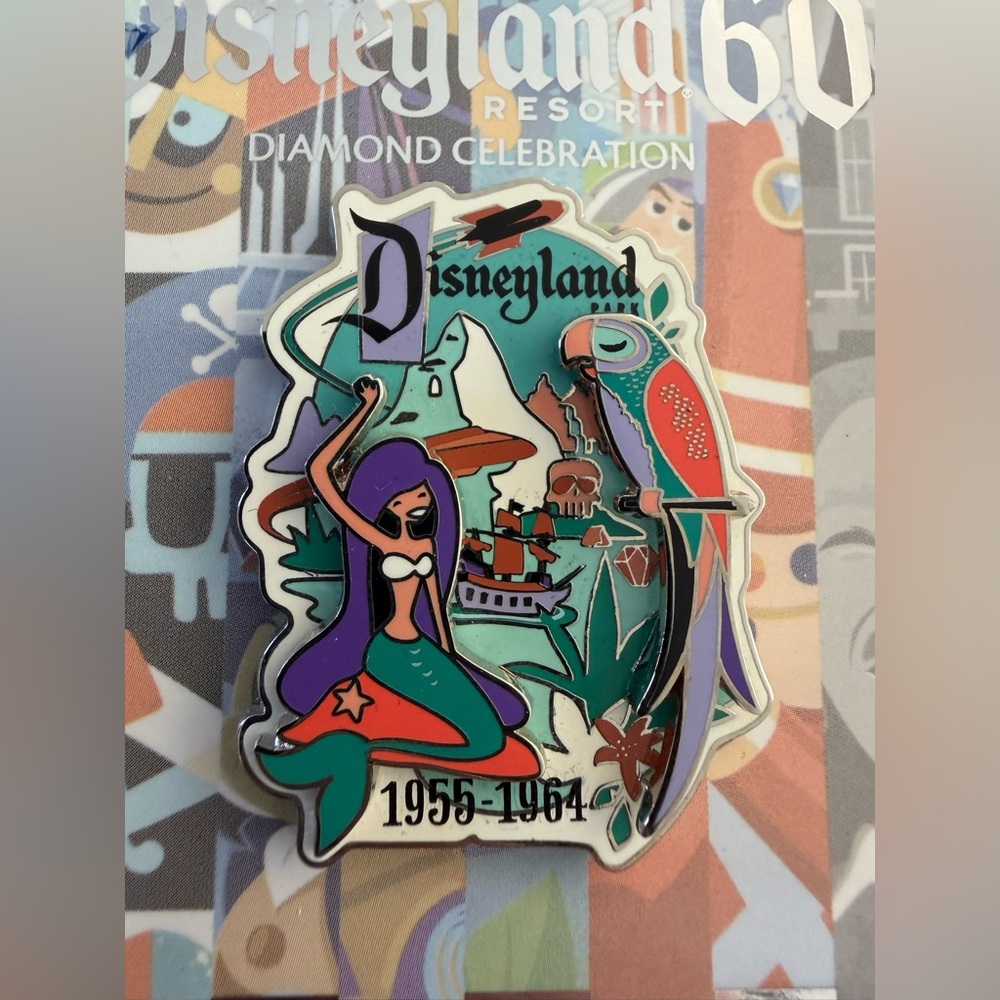 DISNEYLAND DECADES PIN 60TH DIAMOND 1955-1964 MERMAID LAGOON TIKI LE DISNEY
